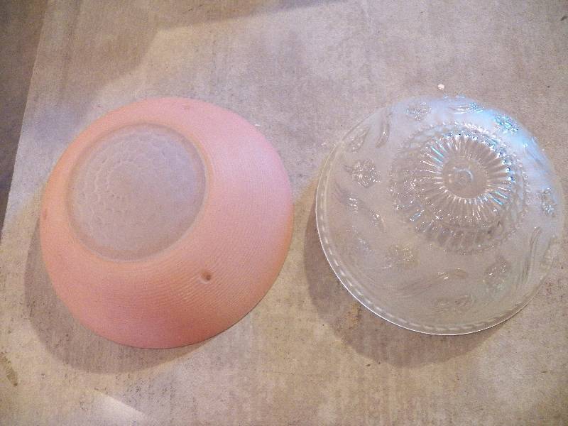 2 Vintagel glass ceiling fixtures