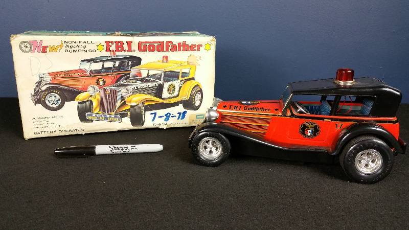 Taiyo Japan F.B.I. Godfather Tin Litho Battery Operated