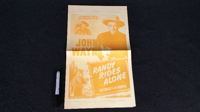 Original John Wayne Randy Rides Alone Pressbook