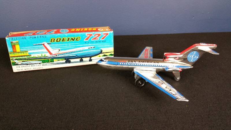 TT Japan Friction Powered Boeing 727 Pan Am Tin Litho