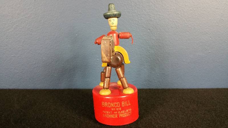 Early Kohner Bronco Bill Wooden Push Toy