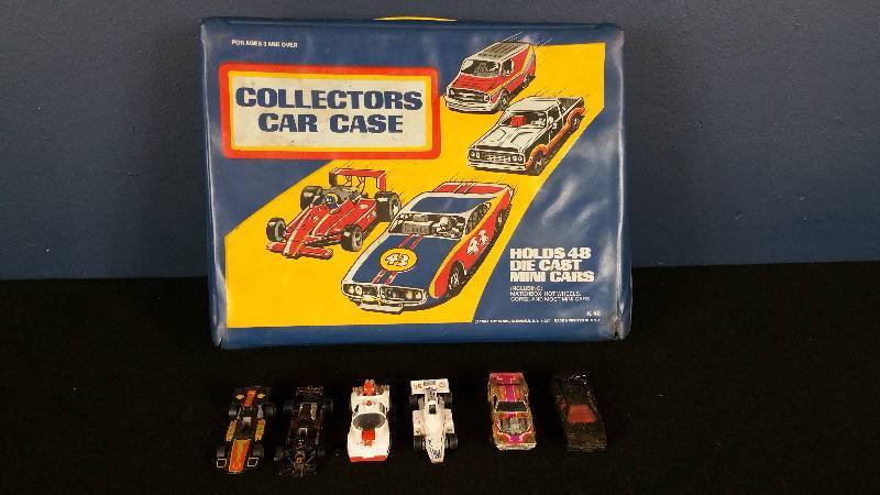Vintage Car Case w Vintage Collectible Cars