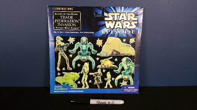 1999 Star Wars Episode 1 Glow-in-the-Dark Wall Scenes