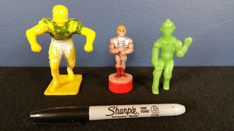 Vintage Figures Marx, He-Man, and an older Alien