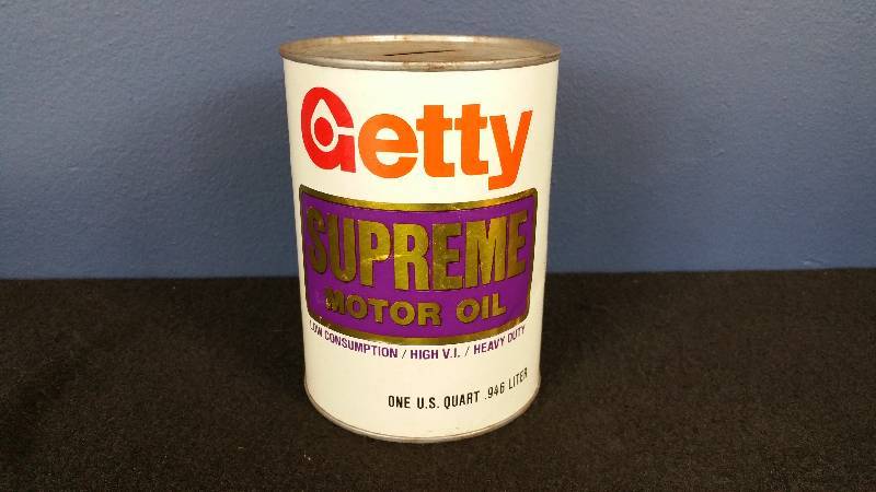 Vintage Getty Supreme Motor Oil Can