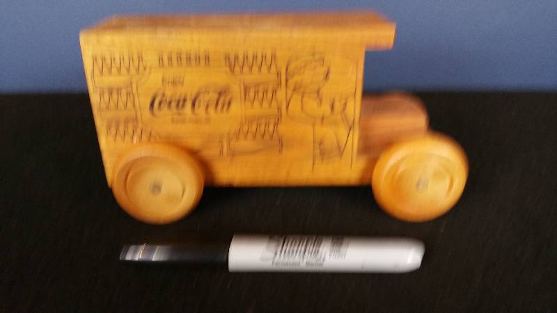Wooden Coca-Cola Coin Bank