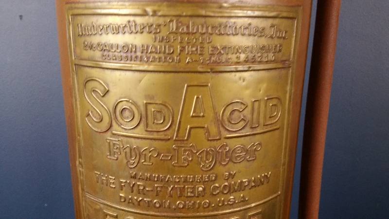 Vintage Brass  Copper SodAcid Fyr-Fyter Fire Extinguisher