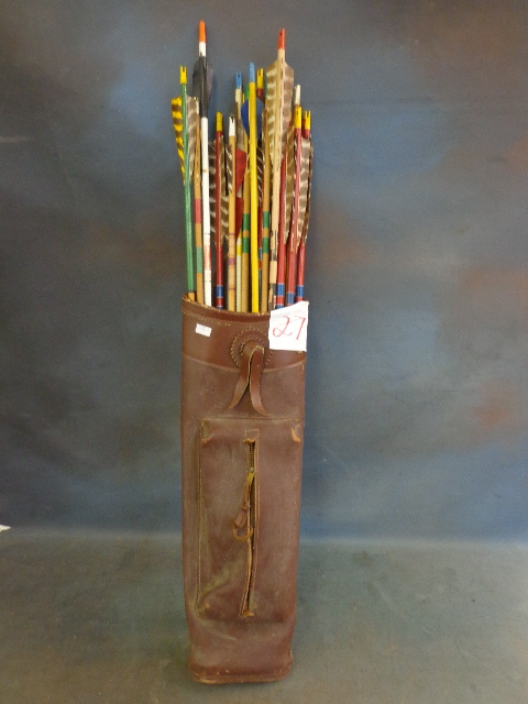 Vintage Leather Arrow Satchel and Arrows