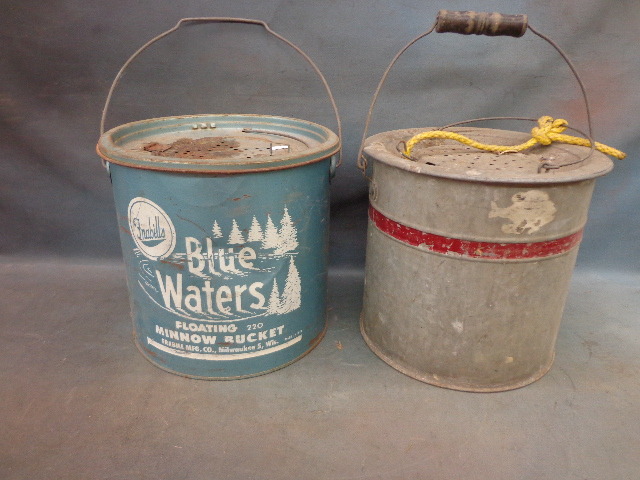 Two Metal Minnow Buckets