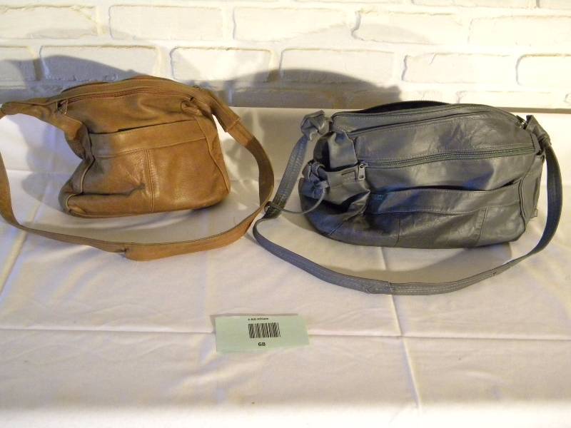 lot 68 image: 2 Vintage Genuine Leather Purses