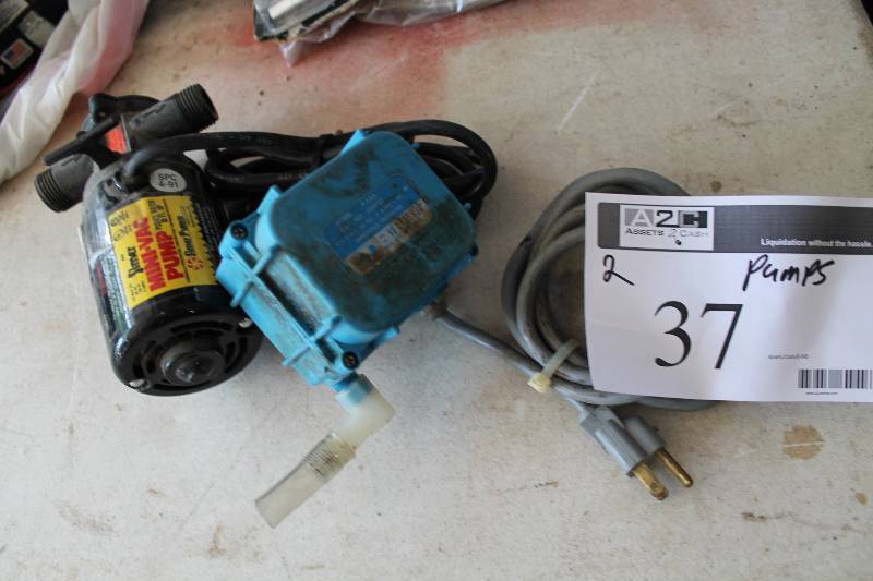 lot 37 image: Lot of (2) Including Simer Mini-Vac Pump Pump wCord, Model P-AAA.