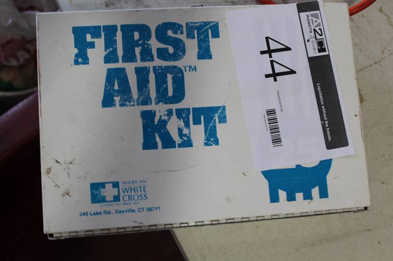 lot 44 image: First Aid Kit wScissors & Miscellaneous Contents.