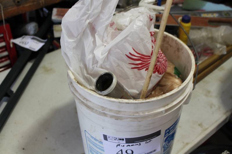 lot 49 image: Plumbing Lot Including PVC Pipe Metal Pipe Miscellaneous Hardware And More.