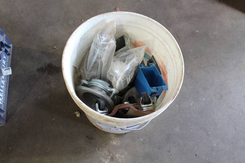 lot 53 image: Bucket Lot Including Electrical Outlet Hardware Miscellaneous Hardware.