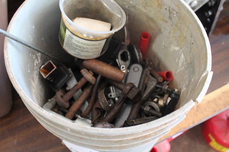 lot 78 image: Bucket Lot of Miscellaneous Hardware.