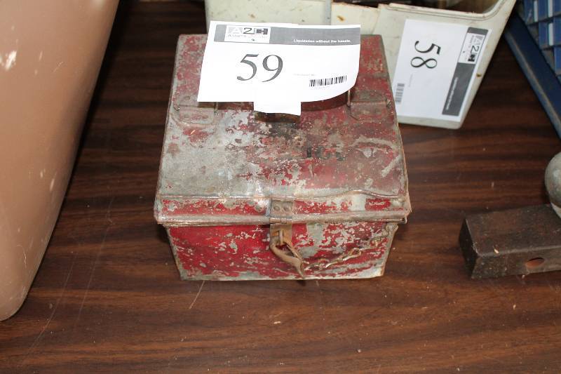 lot 59 image: Metal Container Including Miscellaneous Metal Pipe Fittings & Adapters.