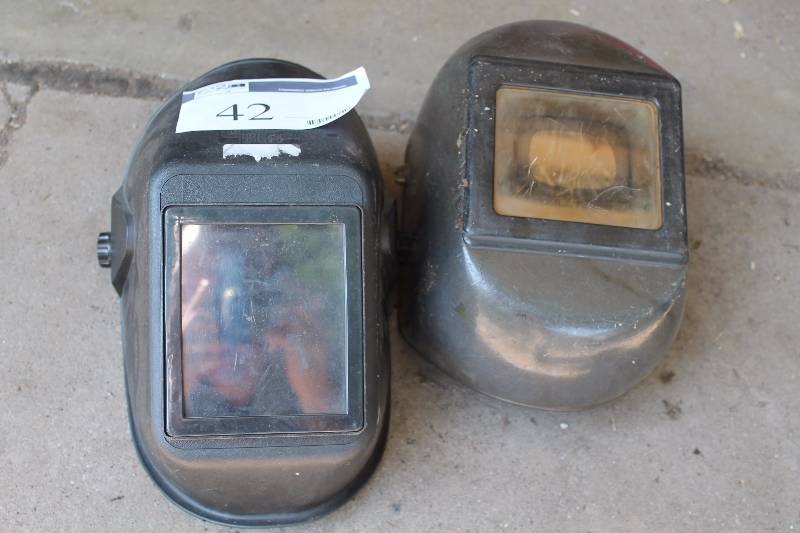 lot 42 image: Lot of (2) Welding Helmets - Auto Darkening, Adjustable Head set.  One has broken head set.