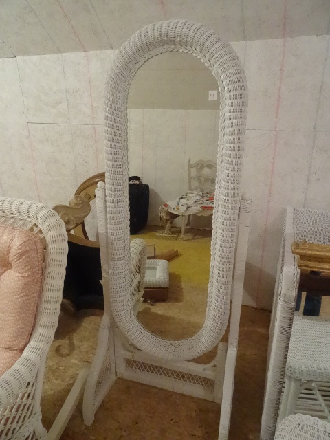 Wicker Floor Mirror