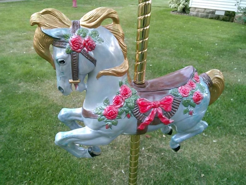 STUNNING 5 FT TALL HAND PAINTED CAROUSEL HORSE
