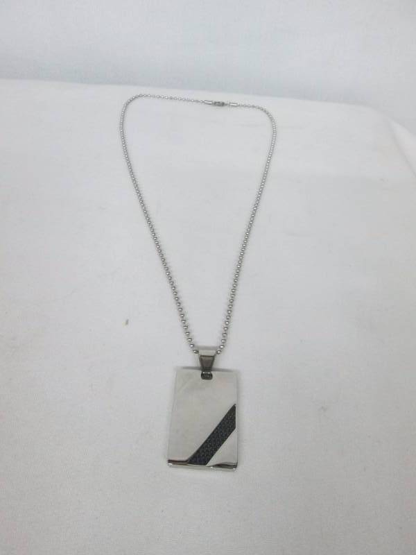 lot 97 image: Chisel Stainless Steel Mens Dog Tag Necklace