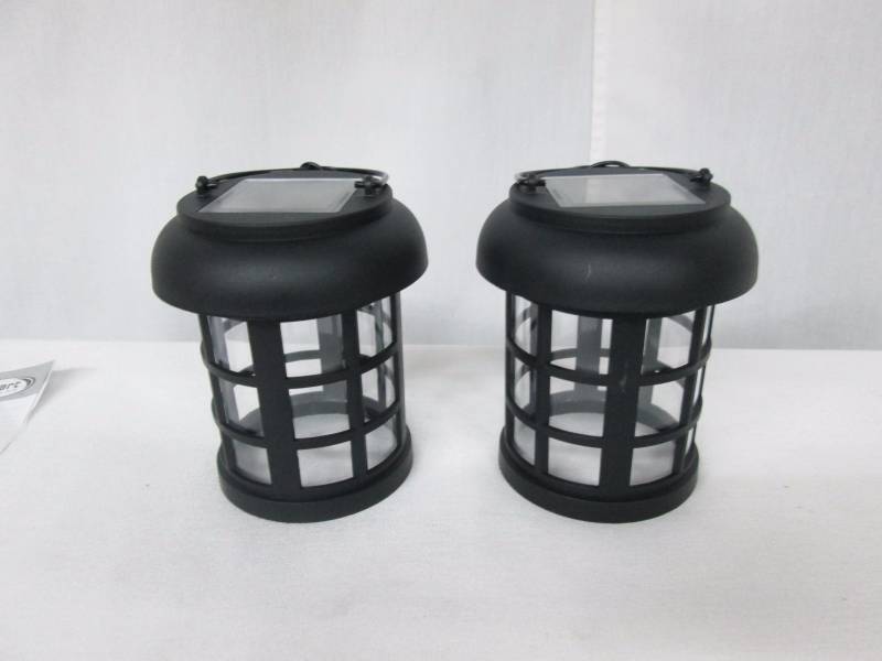 lot 99 image: Hanging Solar Lanterns - Set of 2