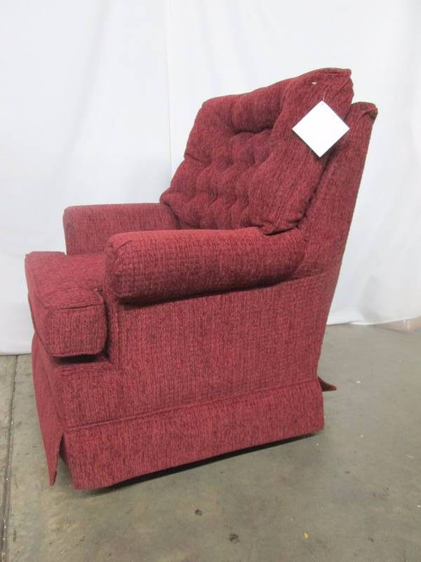 lot 33 image: Button-Back Swivel Rocker - Burgundy
