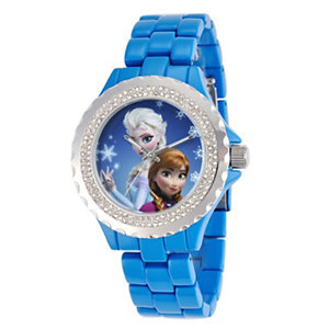 lot 51 image: Disney Enamel Womens Anna & Elsa Blue Watch