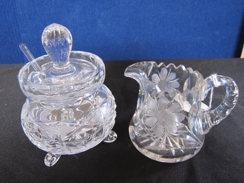 Crystal Jam Jar & Creamer