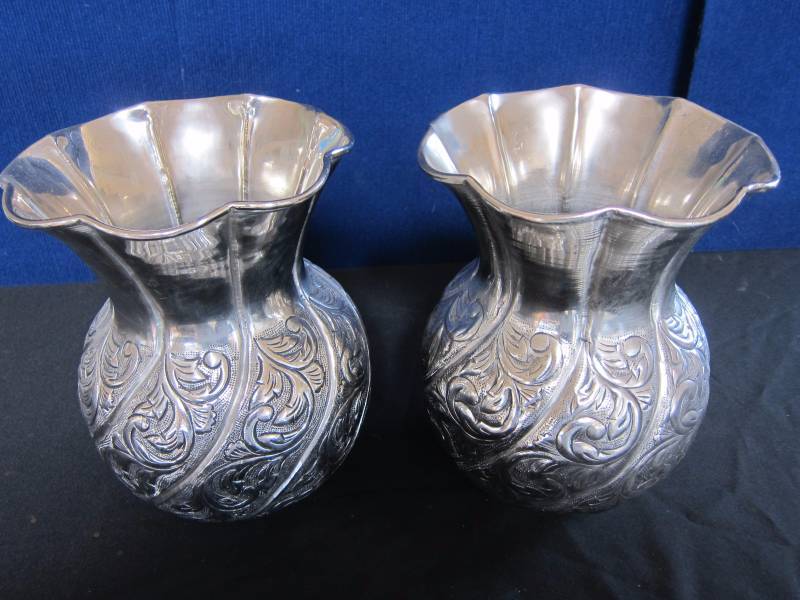Ornate Metal Vases