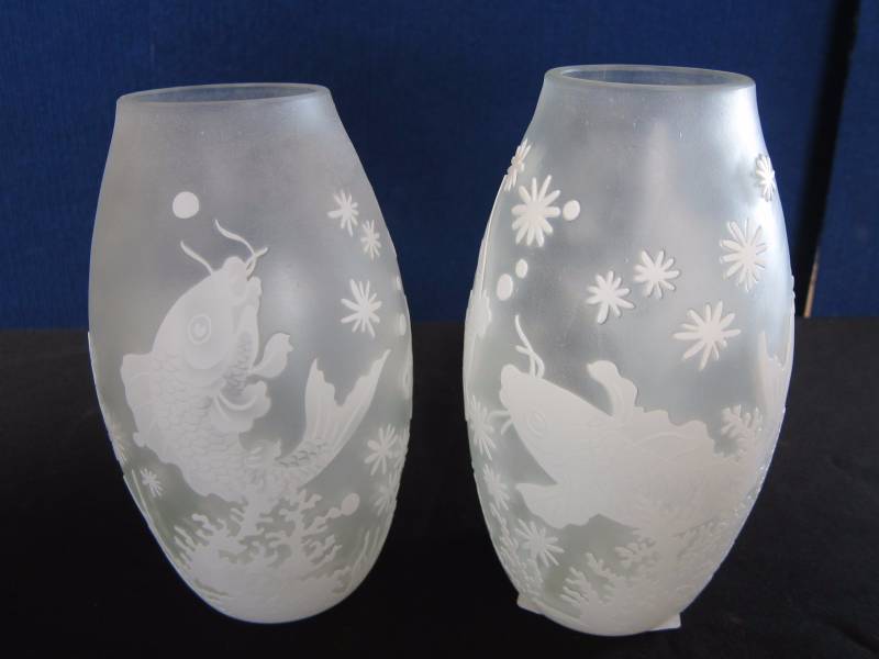 Etched Fish Vases