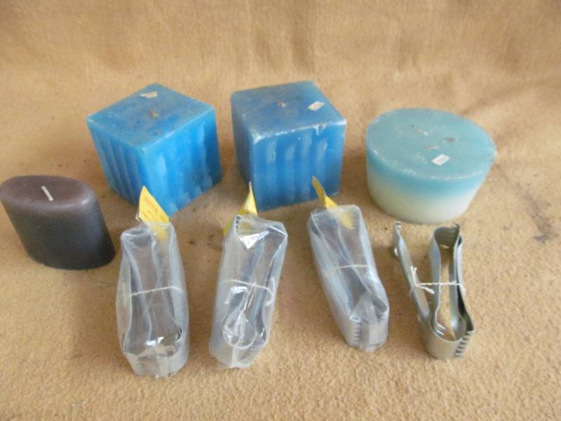 metal clippers, candle