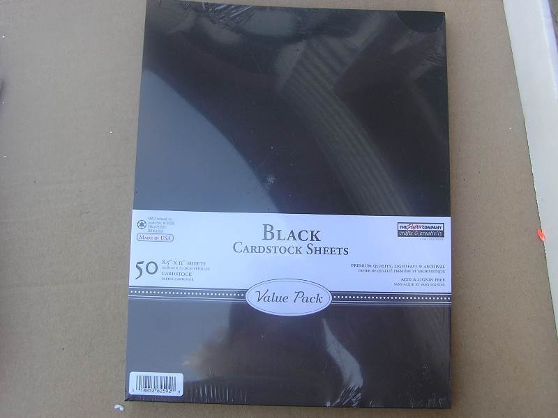 black cardstock sheets