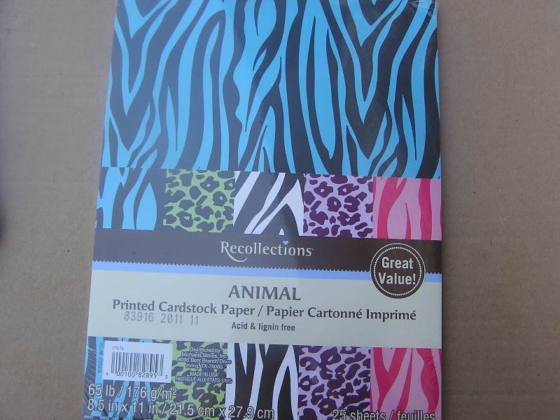 animal cardstock