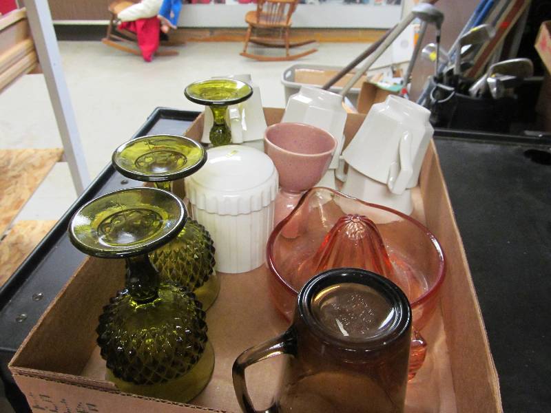 Lot of glasses and glass juicer