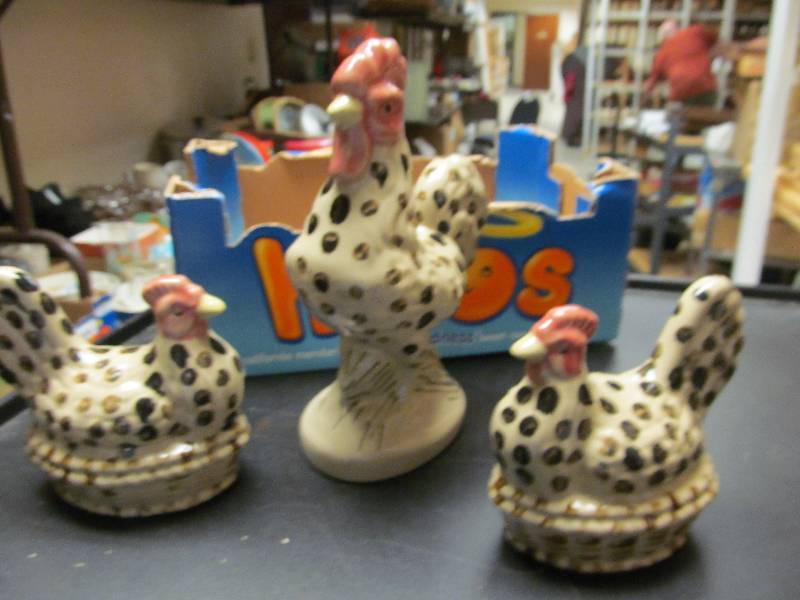 Lot of 3 chicken collectibles