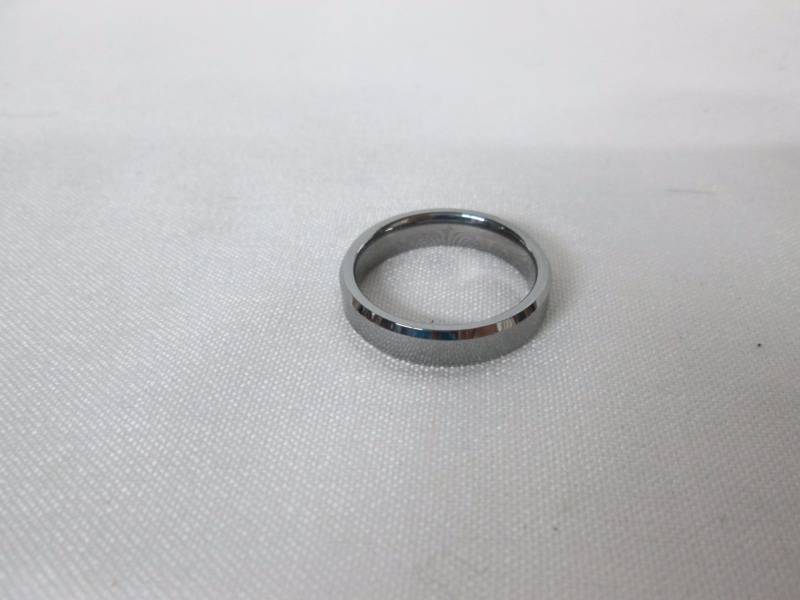 Grey Beveled Tungsten Carbide Ring - 6mm