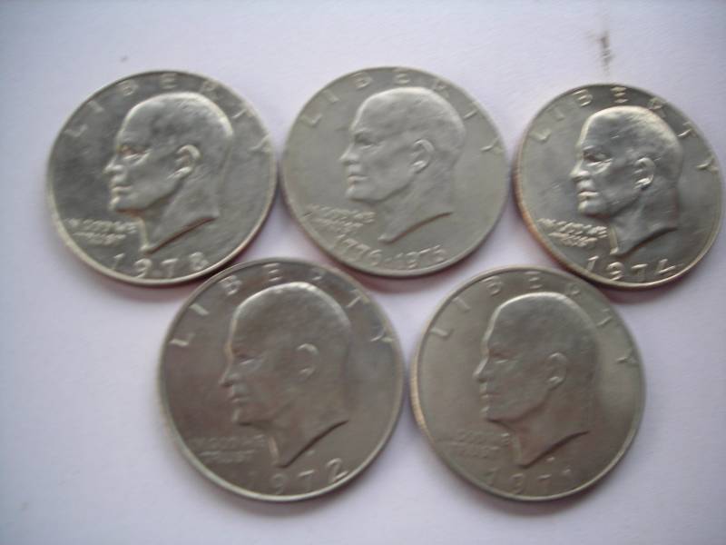 Lot Of 5-Ike Dollars