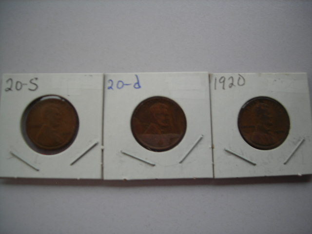 3-Lincoln Cents (1920 p,d,s)