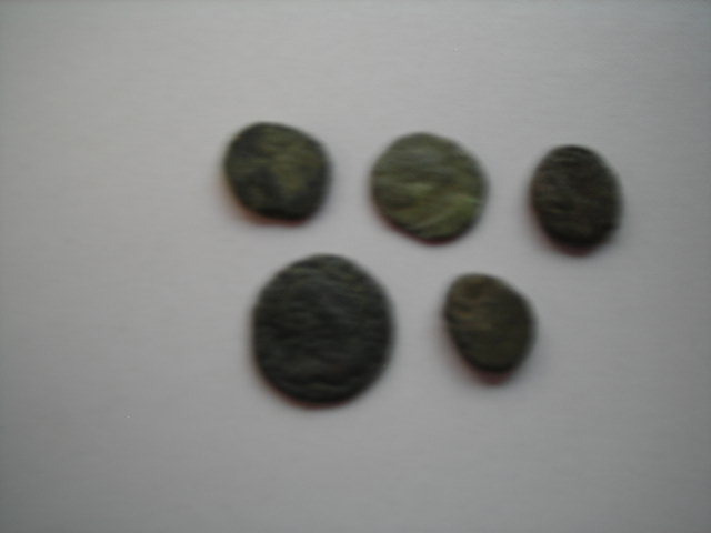 5-Ancient Bronze Roman Coins (From 250-400 AD)