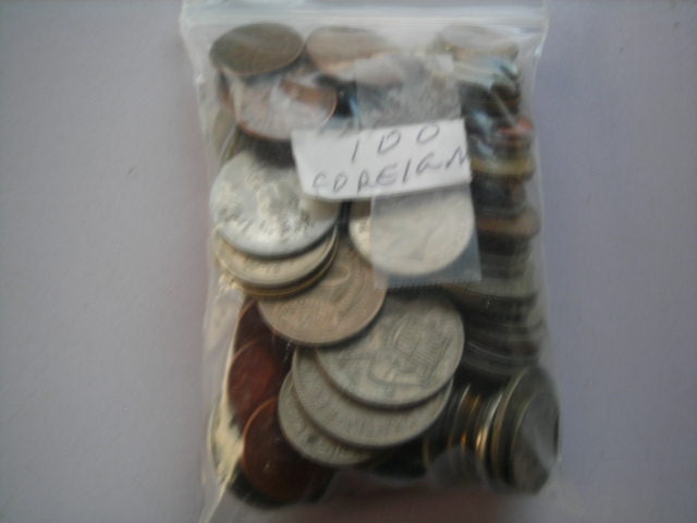 Bag Lot Of 100-Foreign Coins