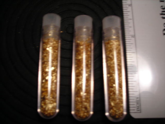 3-Vials Of Gold Flake -  No Guarantee Of Quality Or Quantity