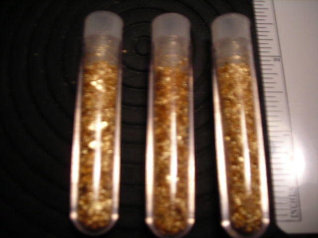 3-Vials Of Gold Flake -  No Guarantee Of Quality Or Quantity