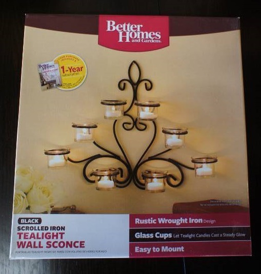Better Homes Black Scrolled Iron Tealight Wall Sconce