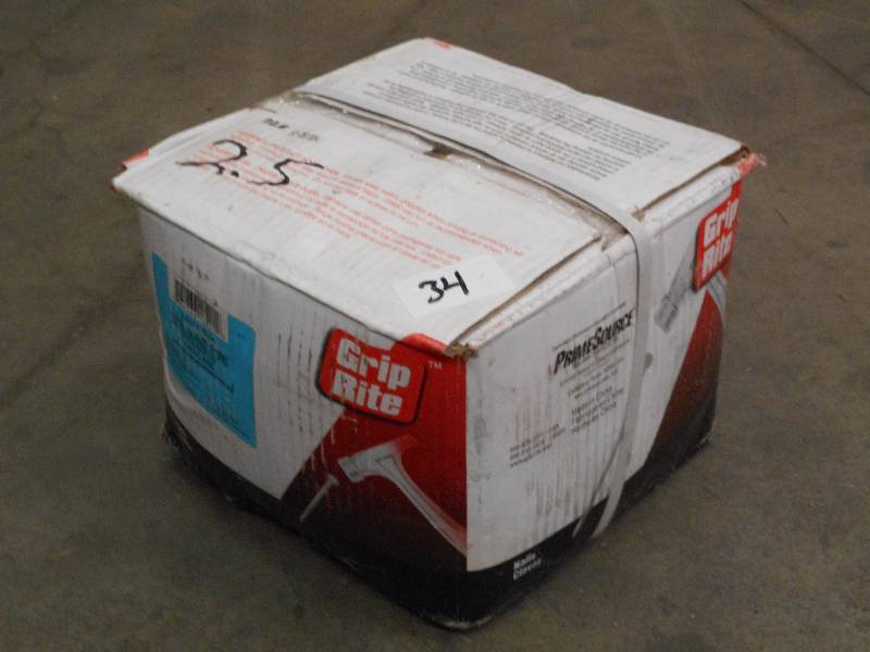 lot 34 image: Full 50# Box Of GripRite 2.5 Galva...