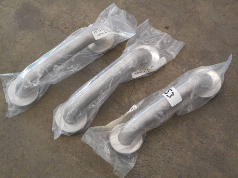lot 53 image: (3) New 12 Stainless Steel Grab Ba...
