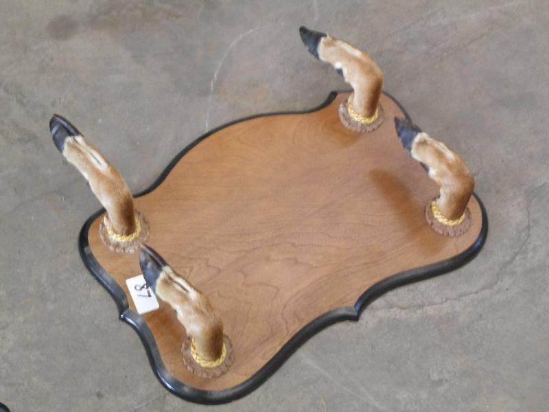 lot 87 image: 2-Place Deer-Hoof Gun Rack ...