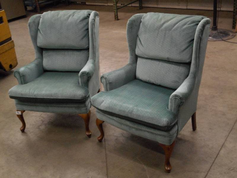 lot 94 image: (2) Cushioned Arm Chairs, In Good C...
