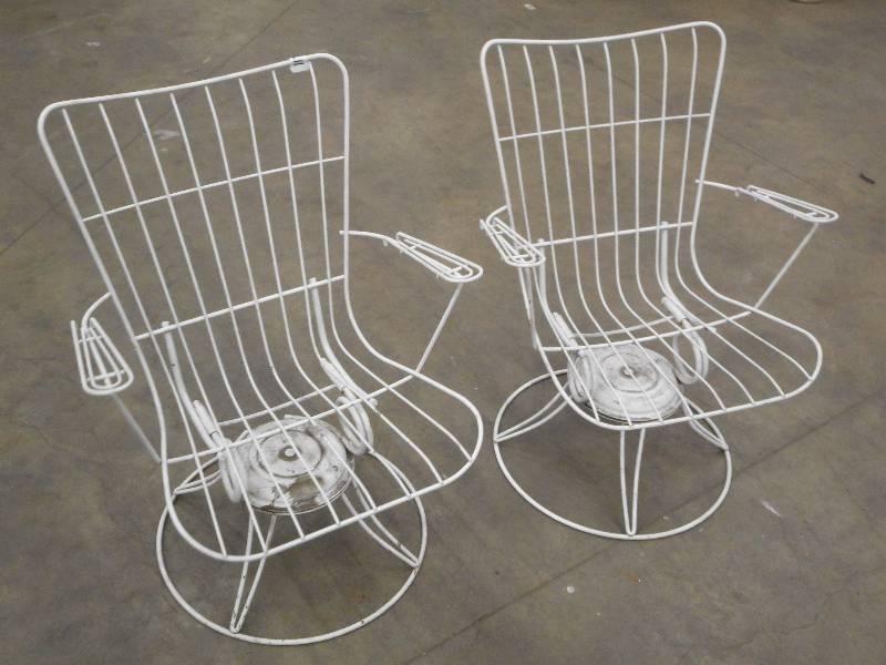 lot 117 image: (2) Steel Rocking Patio Chairs ...