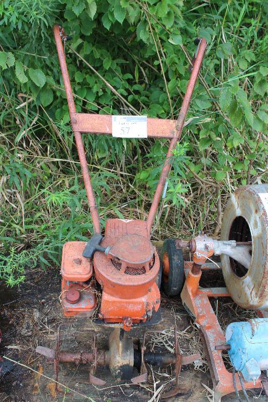 lot 57 image: Ground Tiller wBriggs & Stratton Motor Turns Over.