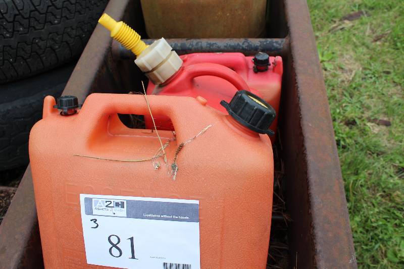 lot 81 image: Lot of (3) Plastic Gas Cans.